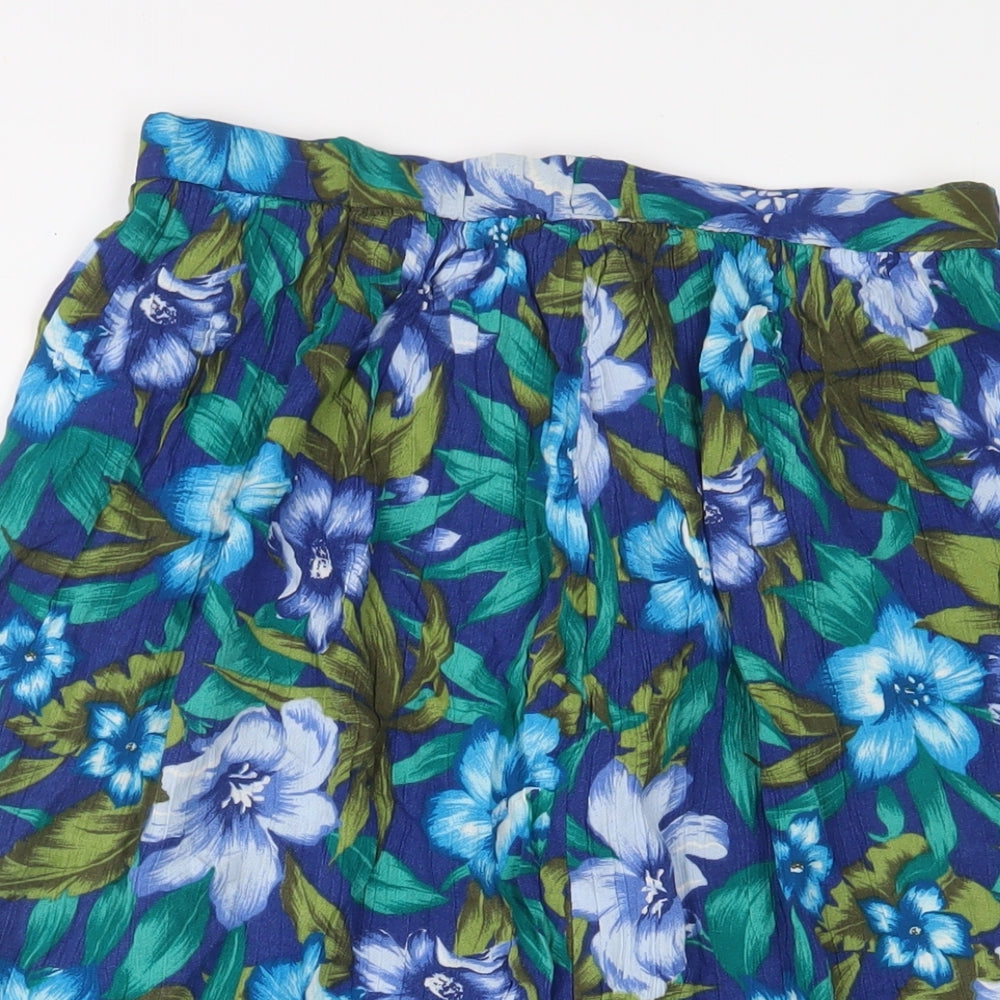 Alred Dunner Womens Multicoloured Floral Viscose A-Line Skirt Size 12 Button