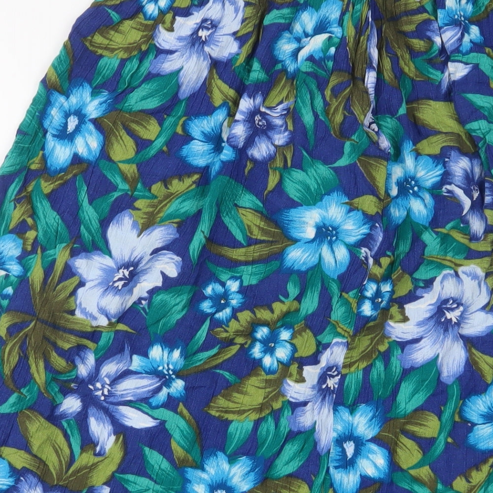 Alred Dunner Womens Multicoloured Floral Viscose A-Line Skirt Size 12 Button
