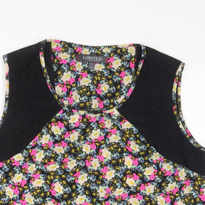 Limited Collection Womens Multicoloured Floral Polyester Basic Tank Size 12 Scoop Neck - Lace