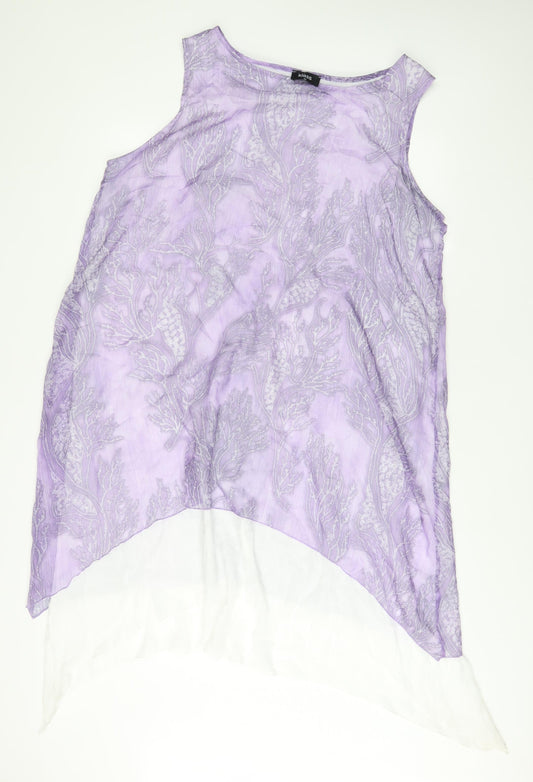 Klass Womens Purple Polyester A-Line Size 20 Boat Neck Pullover