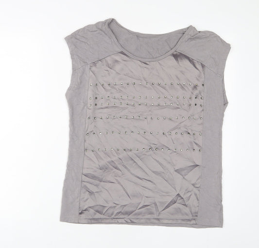 Womens UK Size M Klass Grey Basic T-Shirt