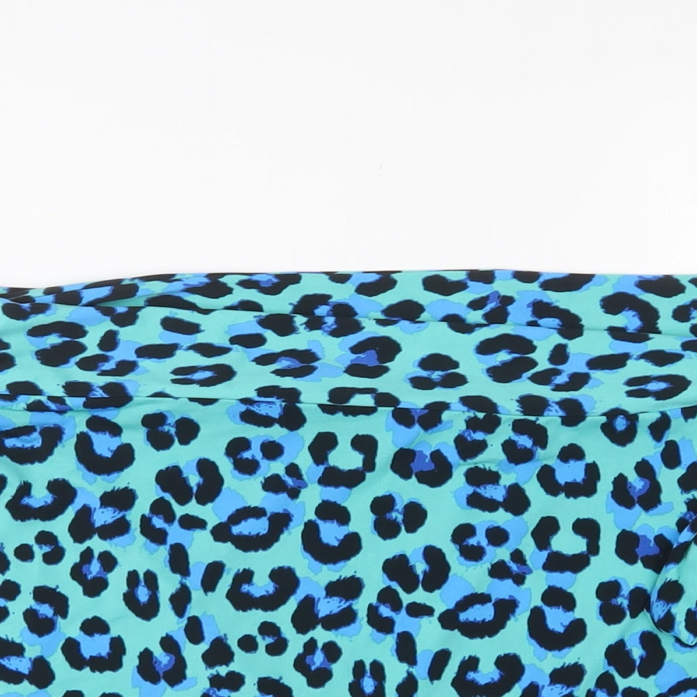 Bobeau Womens Blue Animal Print Polyester Wrap Skirt Size 18 Tie
