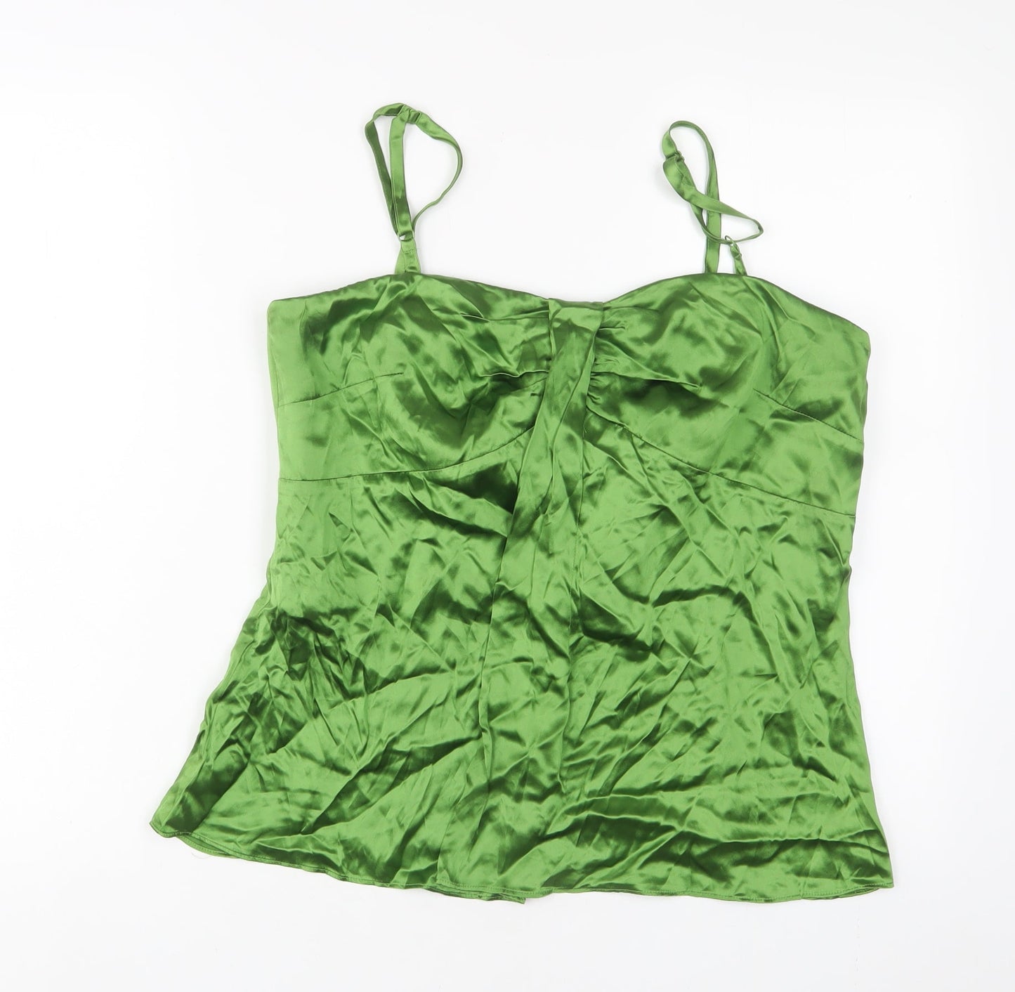 LOFT Womens Green Polyester Basic Tank Size 14 Square Neck