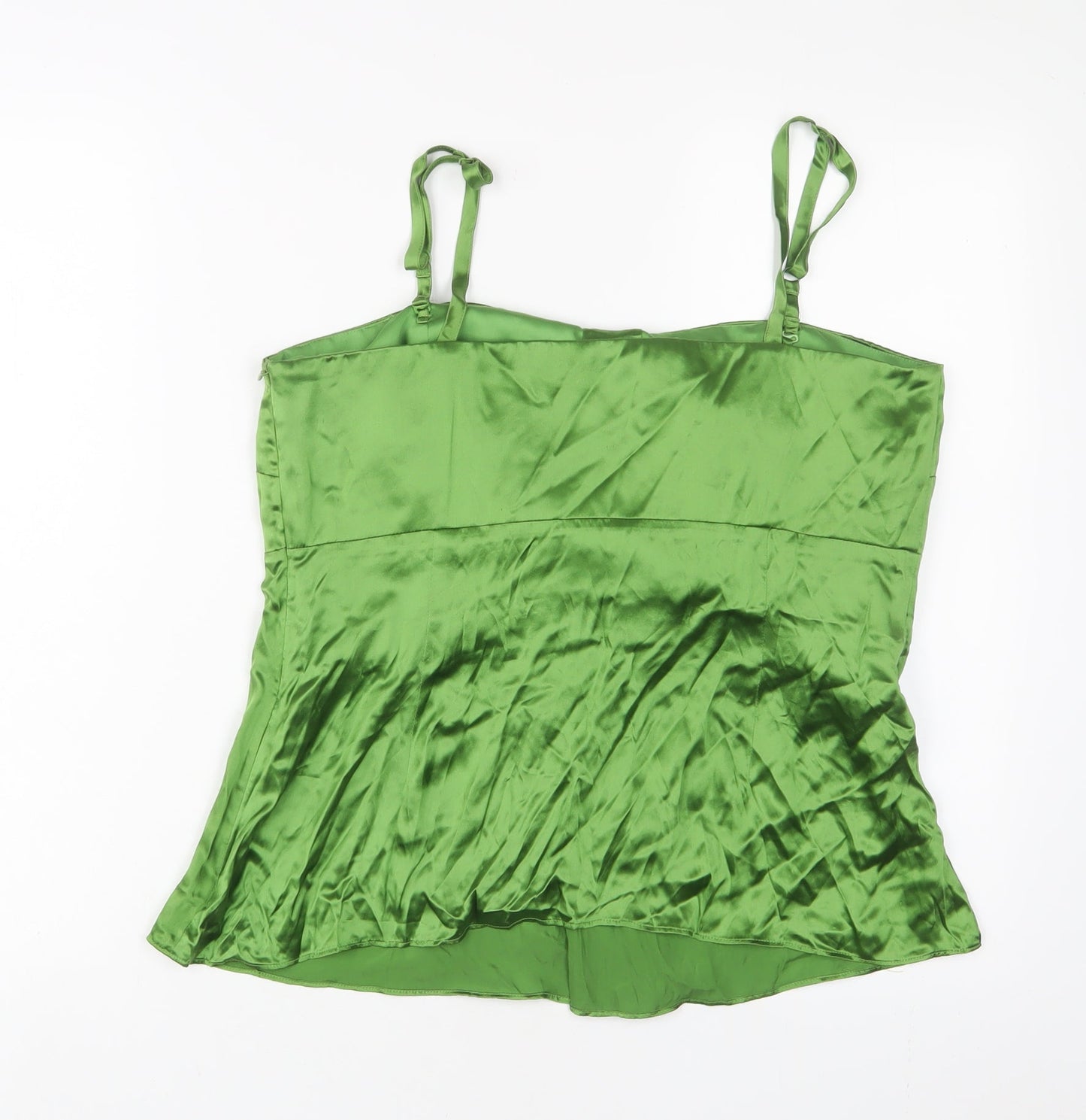 LOFT Womens Green Polyester Basic Tank Size 14 Square Neck