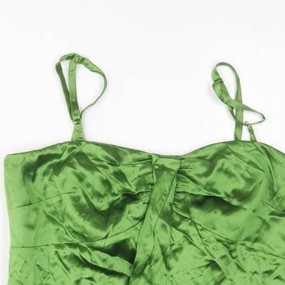 LOFT Womens Green Polyester Basic Tank Size 14 Square Neck