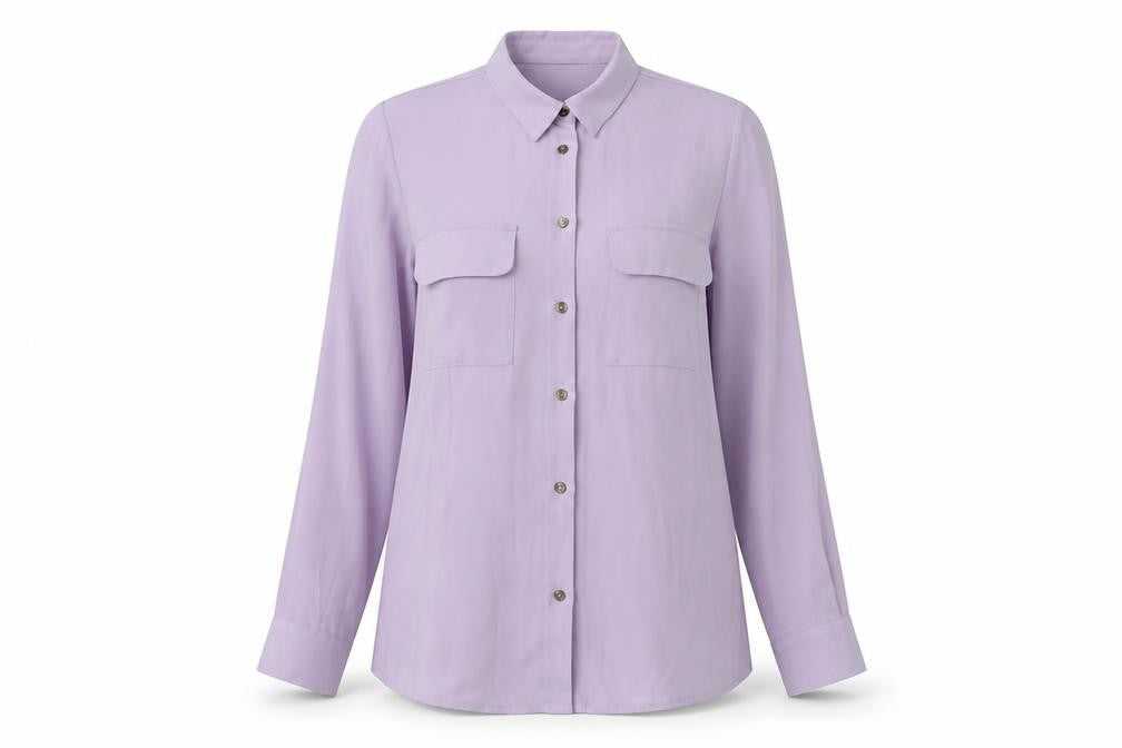 Womens UK Size 6 New Look Purple Basic Button-Up