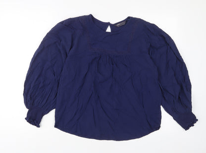 Womens UK Size 10 Marks and Spencer Blue Basic T-Shirt