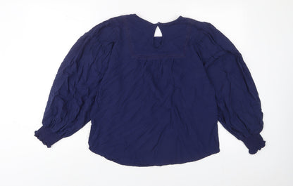 Womens UK Size 10 Marks and Spencer Blue Basic T-Shirt