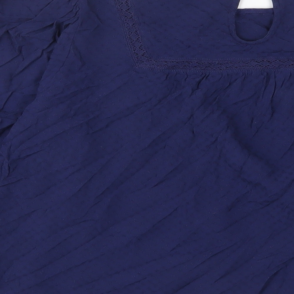 Womens UK Size 10 Marks and Spencer Blue Basic T-Shirt