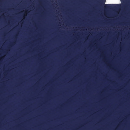 Womens UK Size 10 Marks and Spencer Blue Basic T-Shirt