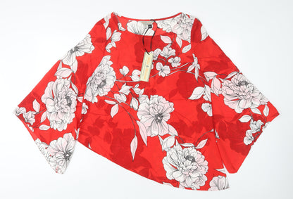 Womens UK Size 12 Dorothy Perkins Red Basic Blouse