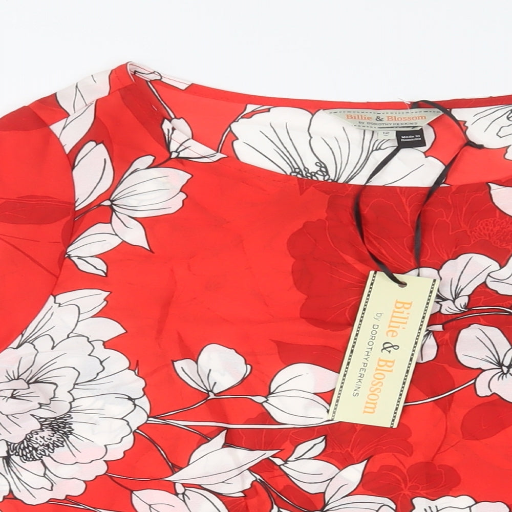 Womens UK Size 12 Dorothy Perkins Red Basic Blouse