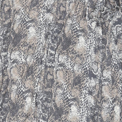 NEXT Womens Grey Animal Print Viscose Wrap Skirt Size 16 - Belted