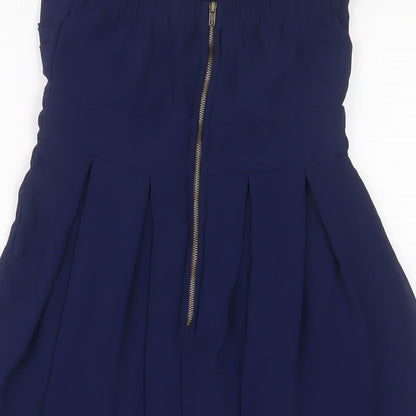 TFNC Womens Blue Polyester Fit & Flare Size XS Sweetheart Zip