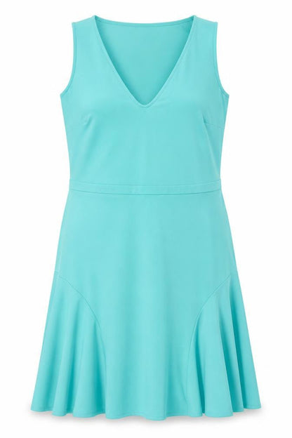 Scarlett B Womens Blue Polyester Fit & Flare Size 18 V-Neck Pullover - Pleated