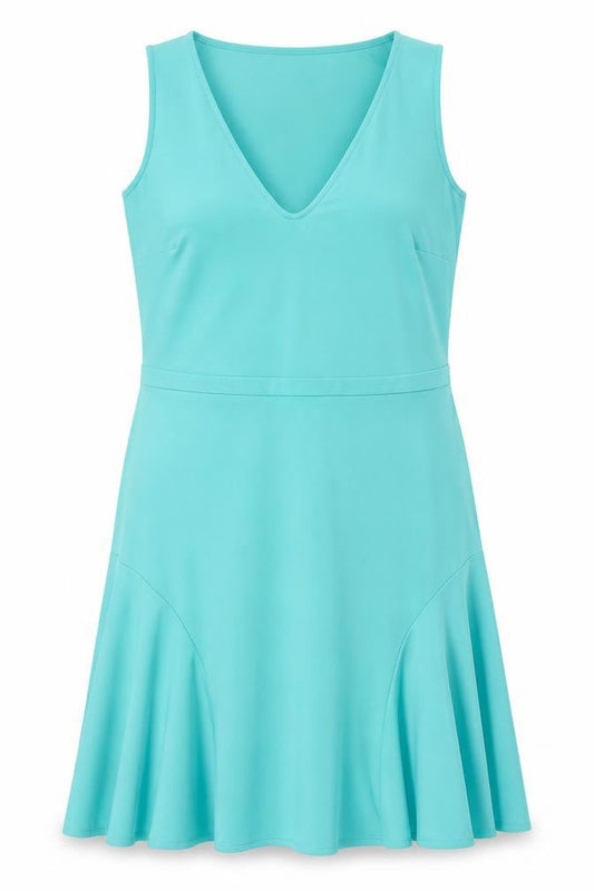 Scarlett B Womens Blue Polyester Fit & Flare Size 18 V-Neck Pullover - Pleated