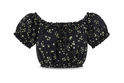 Womens UK Size 10 New Look Black Cropped T-Shirt