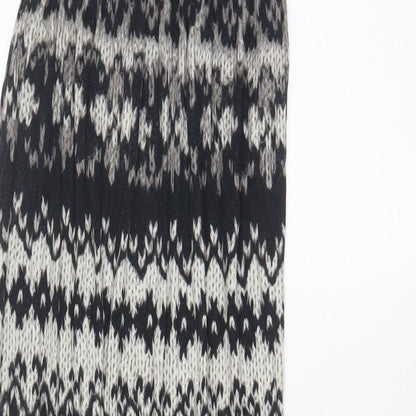 Love Womens Grey Geometric Viscose A-Line Size M Off the Shoulder Pullover - M/L