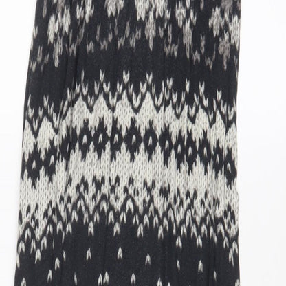 Love Womens Grey Geometric Viscose A-Line Size M Off the Shoulder Pullover - M/L