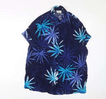 Womens UK Size 18 Nightingales Blue Basic Button-Up