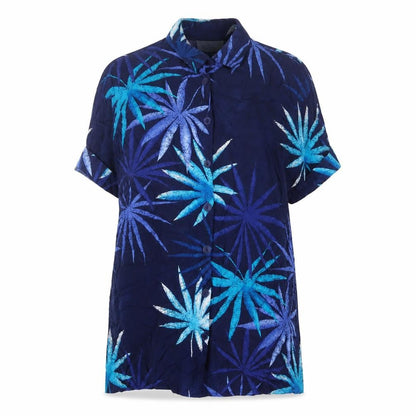 Womens UK Size 18 Nightingales Blue Basic Button-Up