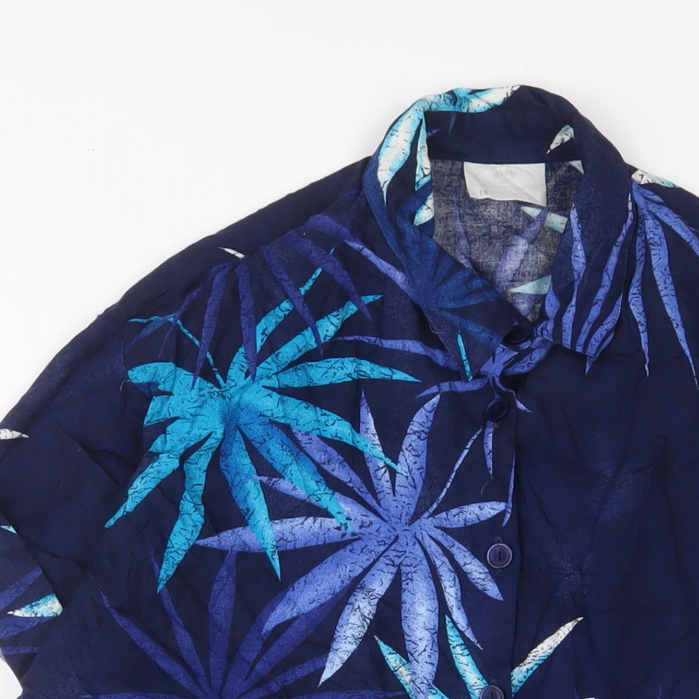 Womens UK Size 18 Nightingales Blue Basic Button-Up