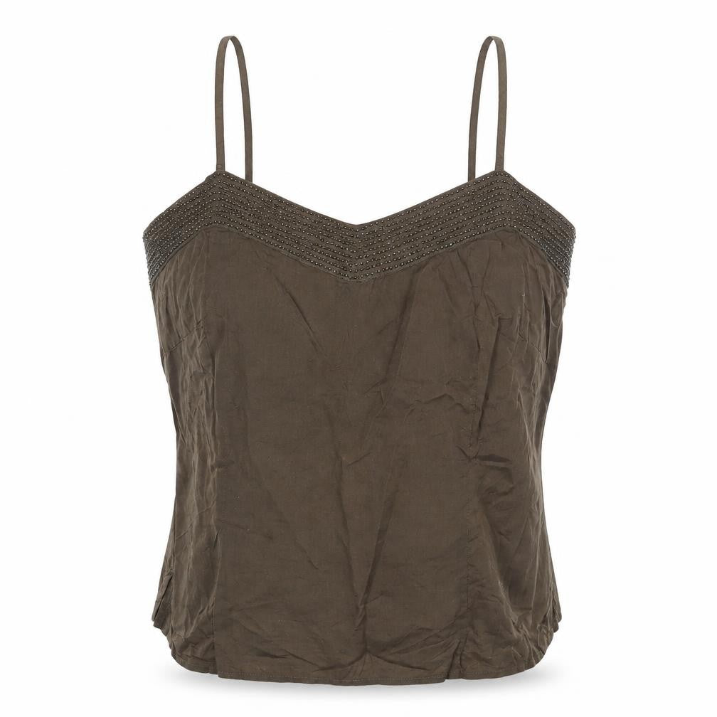 Womens UK Size 12 Monsoon Green Cropped Tank