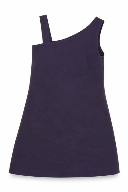 Oasis Womens Purple Polyester A-Line Size 14 One Shoulder Zip