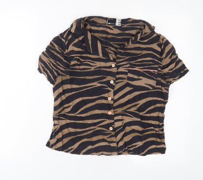 Womens UK Size 8 ASOS Brown Basic Button-Up