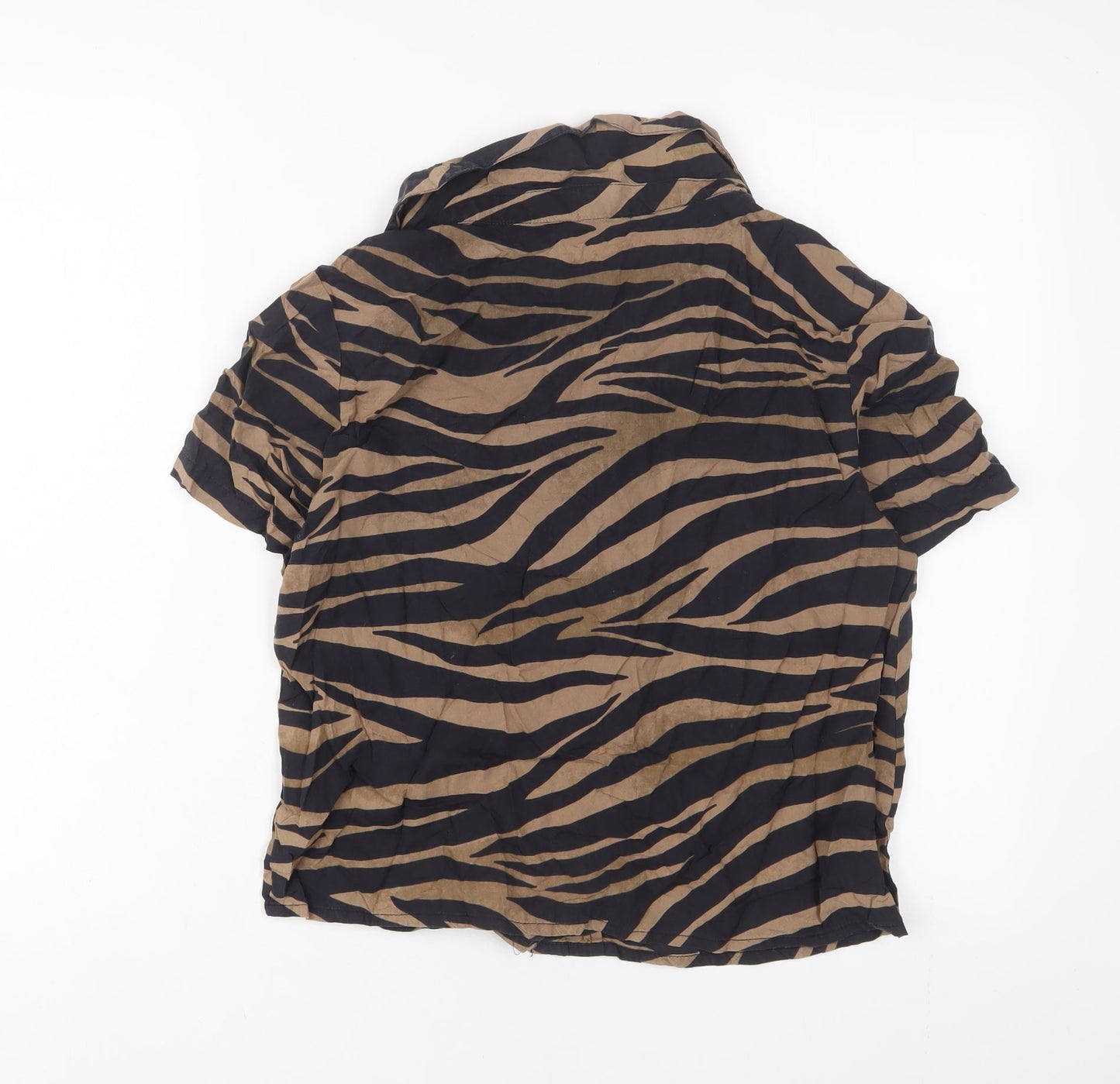 Womens UK Size 8 ASOS Brown Basic Button-Up