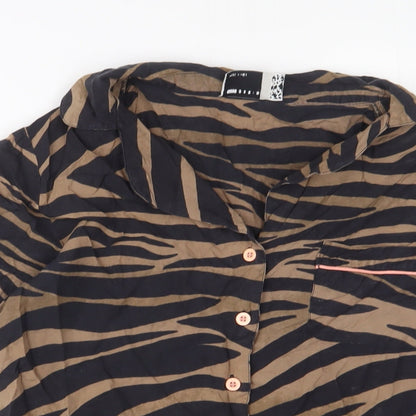 Womens UK Size 8 ASOS Brown Basic Button-Up