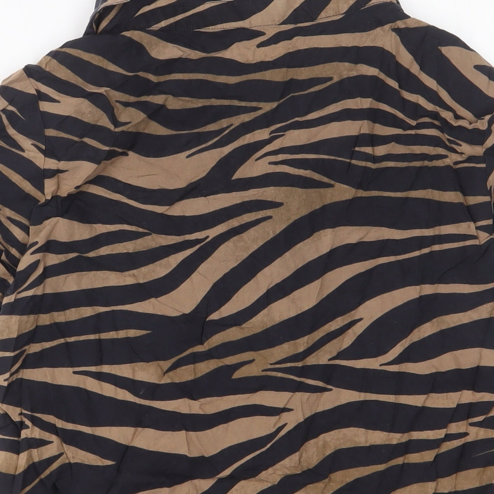 Womens UK Size 8 ASOS Brown Basic Button-Up
