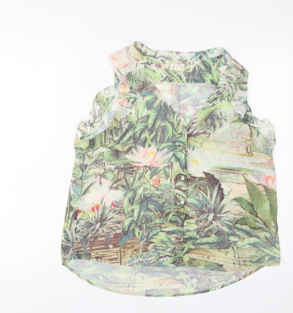 Womens UK Size 16 H&M Green Basic Blouse