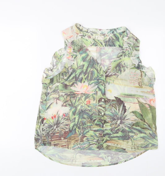 Womens UK Size 16 H&M Green Basic Blouse