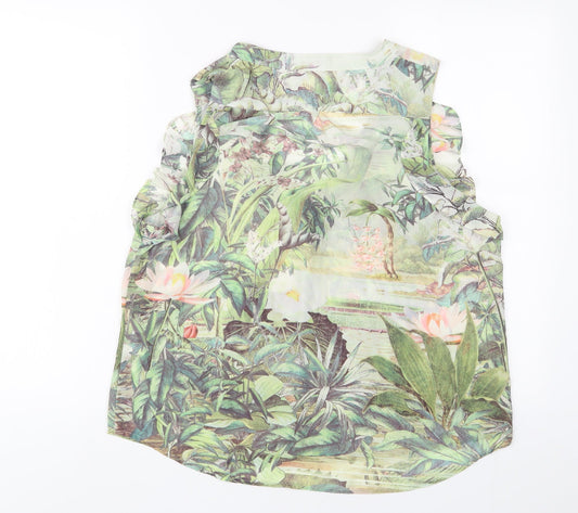 Womens UK Size 16 H&M Green Basic Blouse