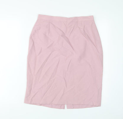 etham Womens Pink Polyester A-Line Skirt Size 16 Button