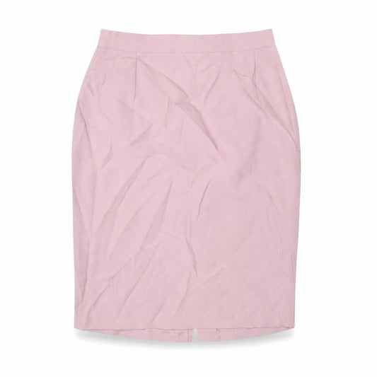 etham Womens Pink Polyester A-Line Skirt Size 16 Button