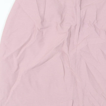 etham Womens Pink Polyester A-Line Skirt Size 16 Button