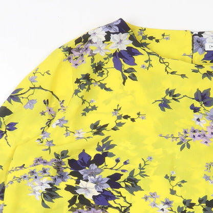 Womens UK Size 14 Warehouse Yellow Basic Blouse