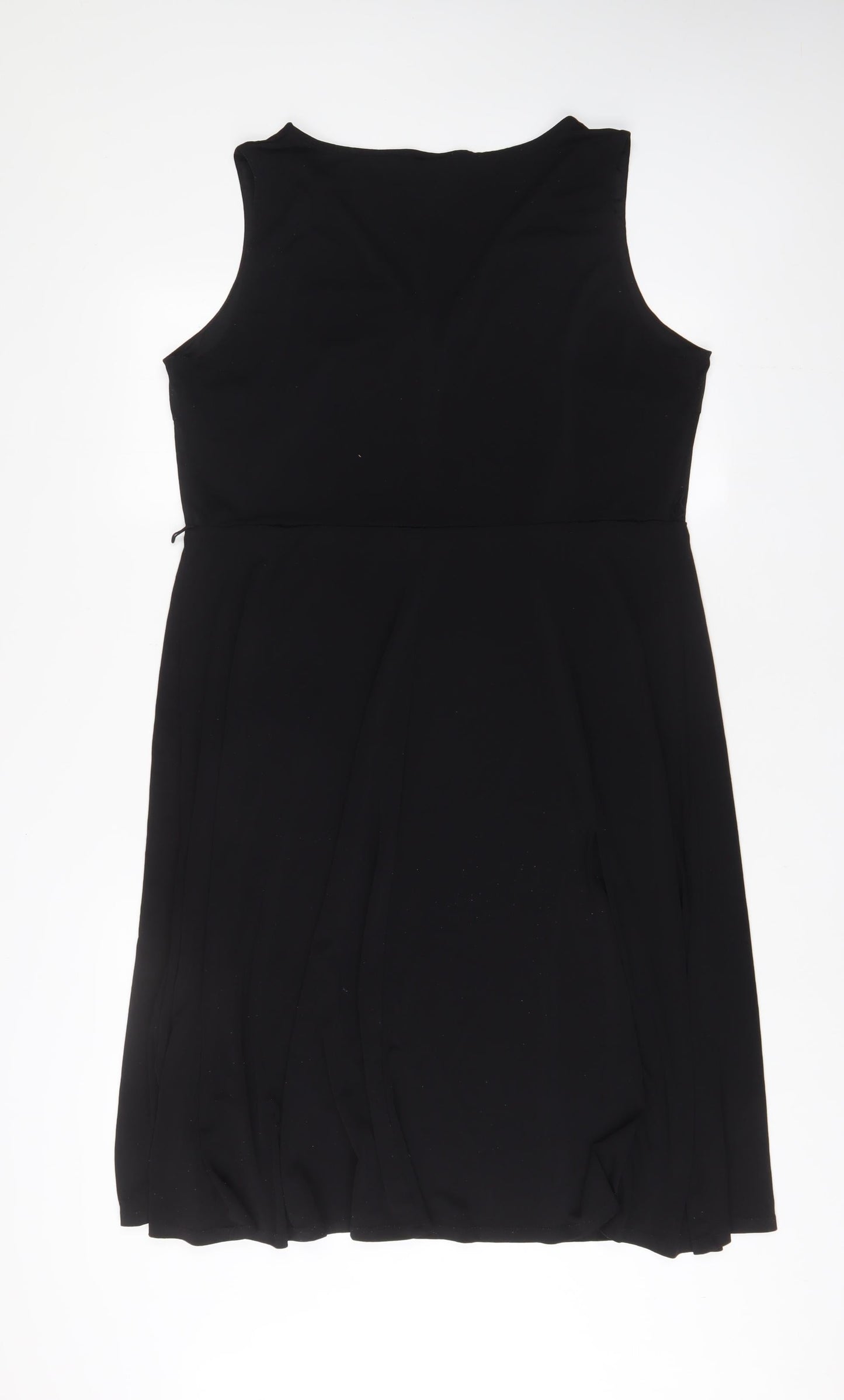 H&M Womens Black Polyester A-Line Size XL V-Neck Pullover