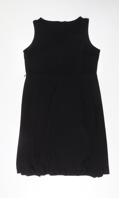 H&M Womens Black Polyester A-Line Size XL V-Neck Pullover
