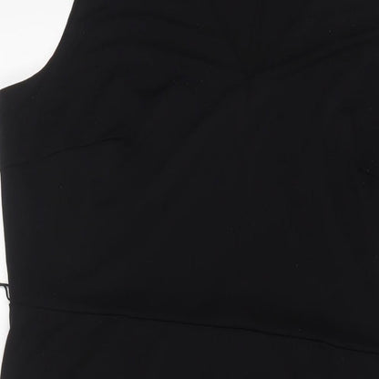 H&M Womens Black Polyester A-Line Size XL V-Neck Pullover