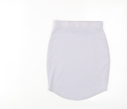 Missguided Womens Grey Polyester A-Line Skirt Size 8