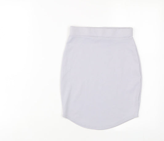 Missguided Womens Grey Polyester A-Line Skirt Size 8