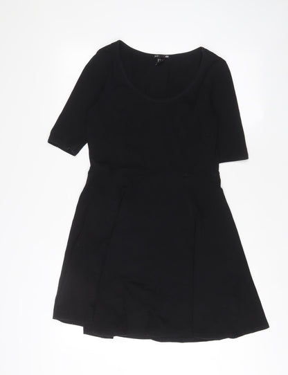 H&M Womens Black Cotton A-Line Size M Scoop Neck Pullover