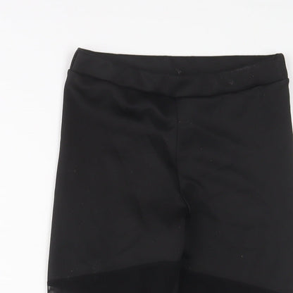 Boohoo Womens Black Polyester Cropped Leggings Size 6 L20 in Regular Pullover - Breathable