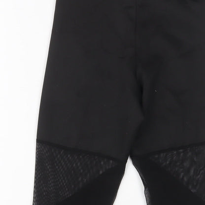 Boohoo Womens Black Polyester Cropped Leggings Size 6 L20 in Regular Pullover - Breathable