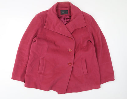 Alex & Co Womens Pink Overcoat Coat Size 18 Button
