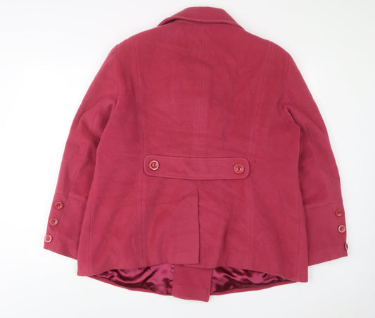 Alex & Co Womens Pink Overcoat Coat Size 18 Button