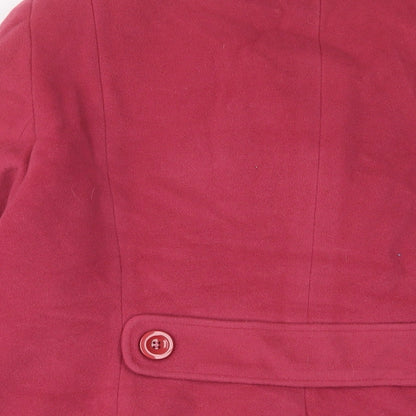 Alex & Co Womens Pink Overcoat Coat Size 18 Button